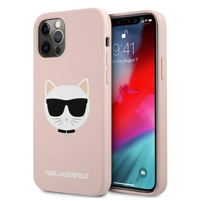 Чохол Karl Lagerfeld Silicone Choupette для iPhone 12 | 12 Pro Light Pink (KLHCP12MSLCHLP)