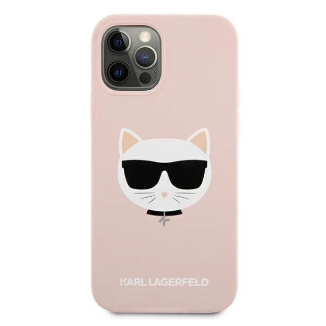 Чохол Karl Lagerfeld Silicone Choupette для iPhone 12 | 12 Pro Light Pink (KLHCP12MSLCHLP)