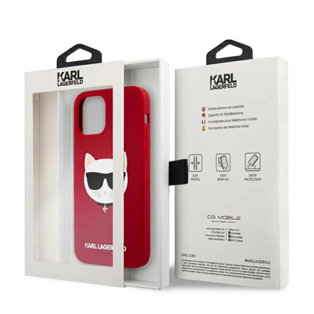Чехол Karl Lagerfeld Silicone Choupette для iPhone 12 Pro Max Red (KLHCP12LSLCHRE)