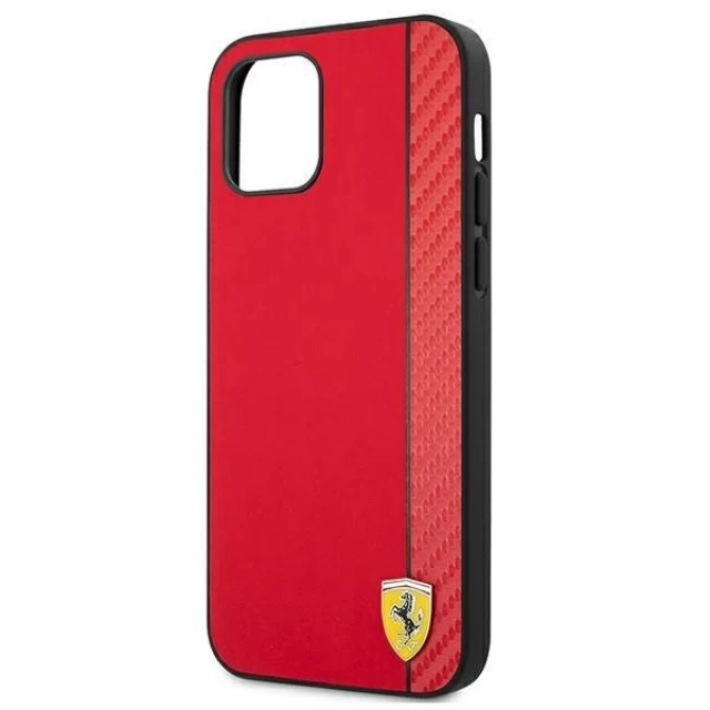 Чехол Ferrari для iPhone 12 Pro Max On Track Carbon Stripe Red (FESAXHCP12LRE)