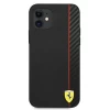 Чехол-книжка Ferrari для iPhone 12 mini On Track Carbon Stripe Black (FESAXHCP12SBK)