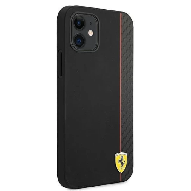 Чехол-книжка Ferrari для iPhone 12 mini On Track Carbon Stripe Black (FESAXHCP12SBK)