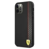 Чехол-книжка Ferrari для iPhone 12 | 12 Pro On Track Carbon Stripe Black (FESAXHCP12MBK)