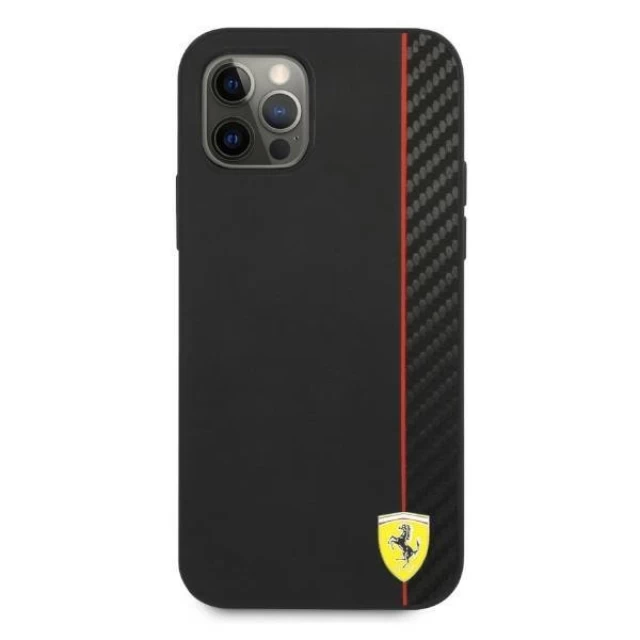 Чохол Ferrari для iPhone 12 Pro Max On Track Carbon Stripe Black (FESAXHCP12LBK)