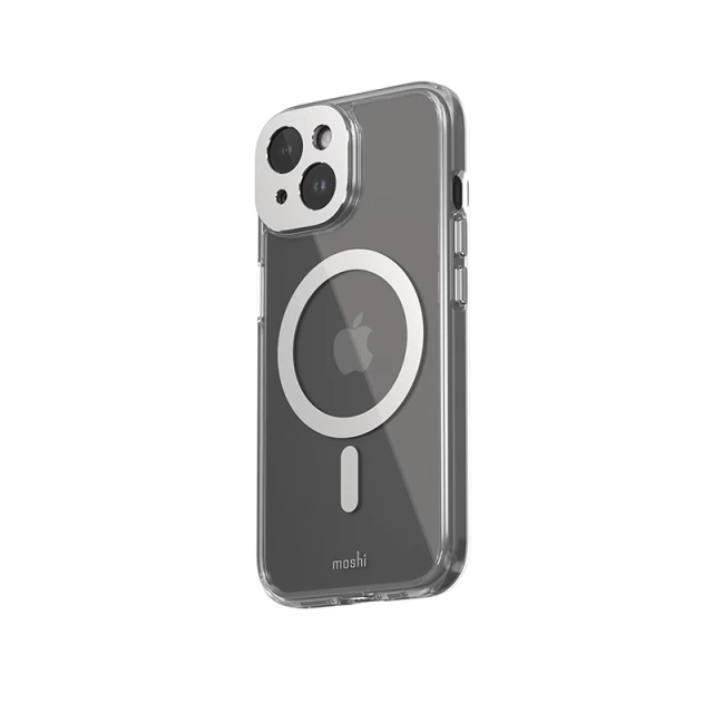 Чехол Moshi iGlaze для iPhone 15 Luna Silver with MagSafe (99MO231001)