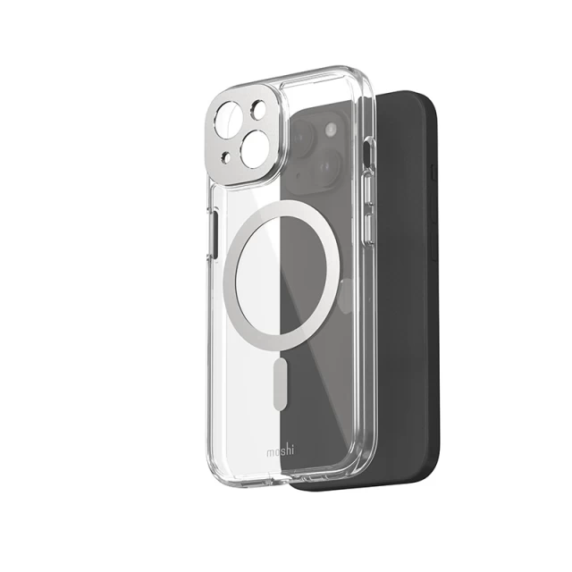 Чохол Moshi iGlaze для iPhone 15 Luna Silver with MagSafe (99MO231001)