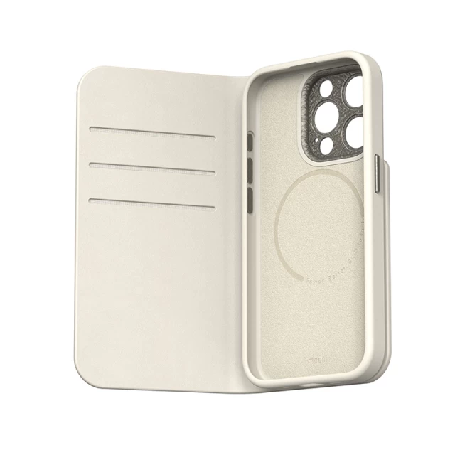 Чехол-книжка Moshi Overture для iPhone 15 Pro Eggnog White with MagSafe (99MO231207)