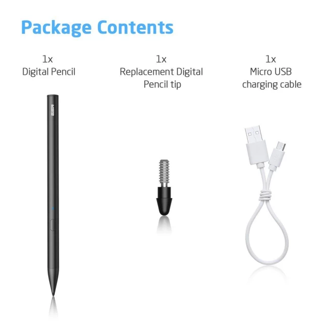Стилус ESR Digital Stylus Pencil Magnetic для iPad Black (15265-0)