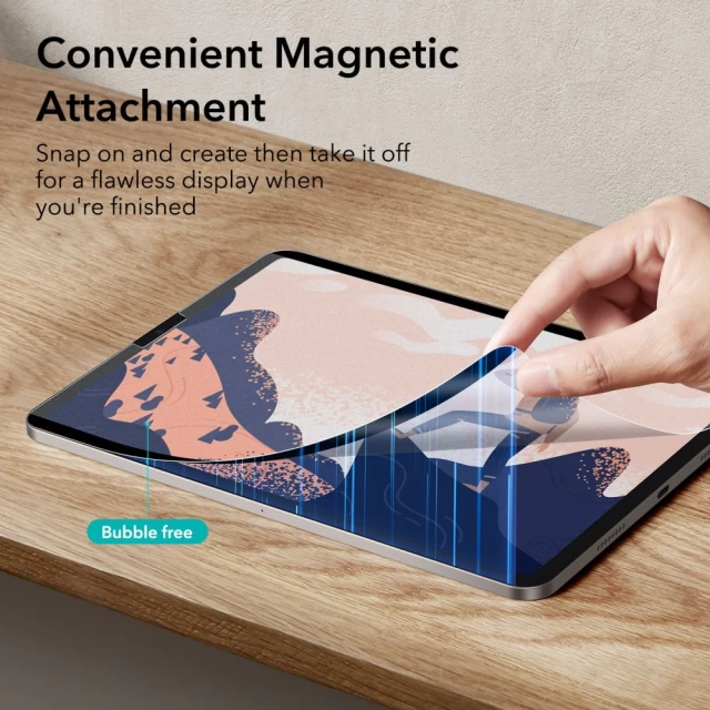 Защитная пленка ESR Folia Ochronna Feel Magnetic для iPad Air 5 2022 | iPad Air 4 2020 | iPad Pro 11 2021 | 2020 Matte Clear (4894240155455)