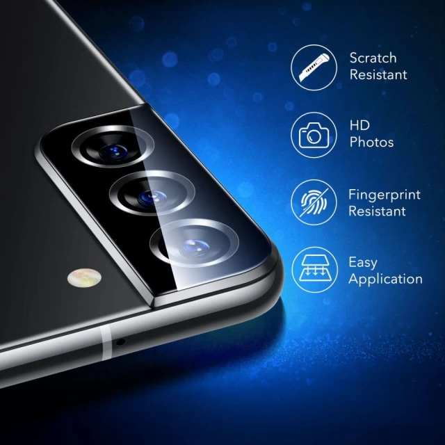 Захисне скло ESR Tempered Glass для камери Samsung Galaxy S22/S22 Plus Black (2 Pack) (4894240159484)