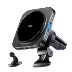 Автотримач із функцією бездротової зарядки ESR Magnetic Vent Car Mount Wireless Charger Qi2 15W Black with MagSafe (4894240190364)