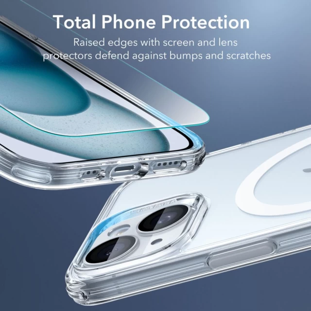 Чехол и защитное стекло ESR Classic Pro Set Halolock для iPhone 15 Clear with MagSafe (4894240204634)