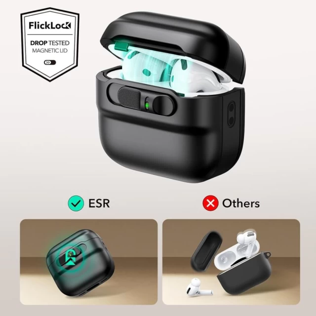 Чехол для наушников ESR Pulse Halolock для AirPods 4 Black with MagSafe (4894240217702)