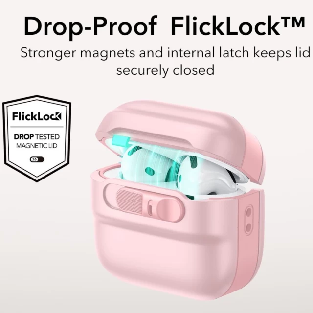 Чохол для навушників ESR Pulse Halolock для AirPods 4 Pink with MagSafe (4894240229040)