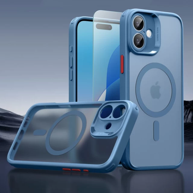 Чохол і захисне скло ESR Classic Pro Set Halolock для iPhone 16 Frosted Blue with MagSafe (4894240229958)