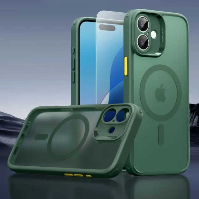 Чохол і захисне скло ESR Classic Pro Set Halolock для iPhone 16 Frosted Green with MagSafe (4894240229972)