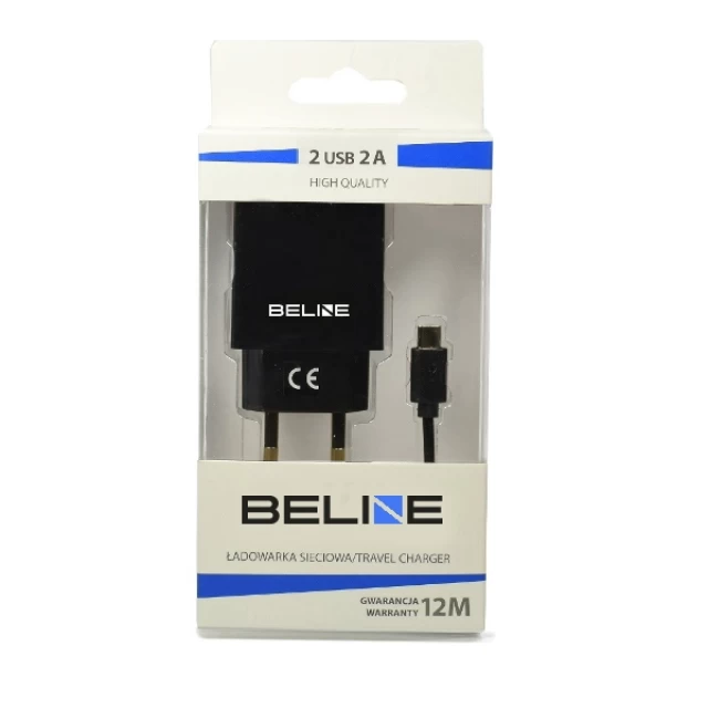 Мережевий зарядний пристрій Beline U05 12W 2xUSB-A with USB-C to USB-A Cable 1m Black (U05 2xUSB USB-C)
