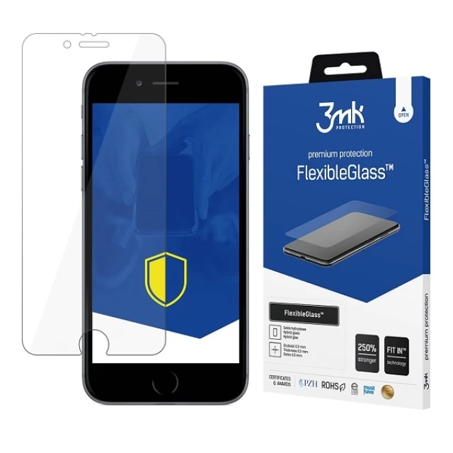 Защитное стекло 3mk FlexibleGlass для iPhone SE 2022 | 2020 Transparent (5903108250528)