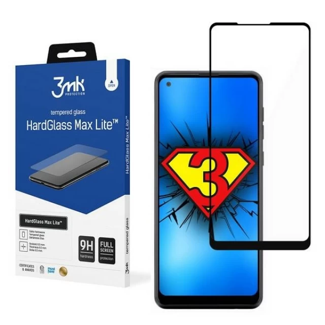 Защитное стекло 3mk HardGlass Max Lite для Samsung Galaxy A21s Black (5903108254564)