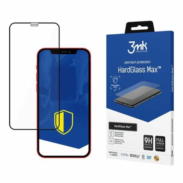 Защитное стекло 3mk HardGlass Max для iPhone 12 | 12 Pro Black (5903108291736)