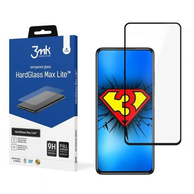 Защитное стекло 3mk HardGlass Max Lite для Xiaomi Poco X3 Black (5903108306591)