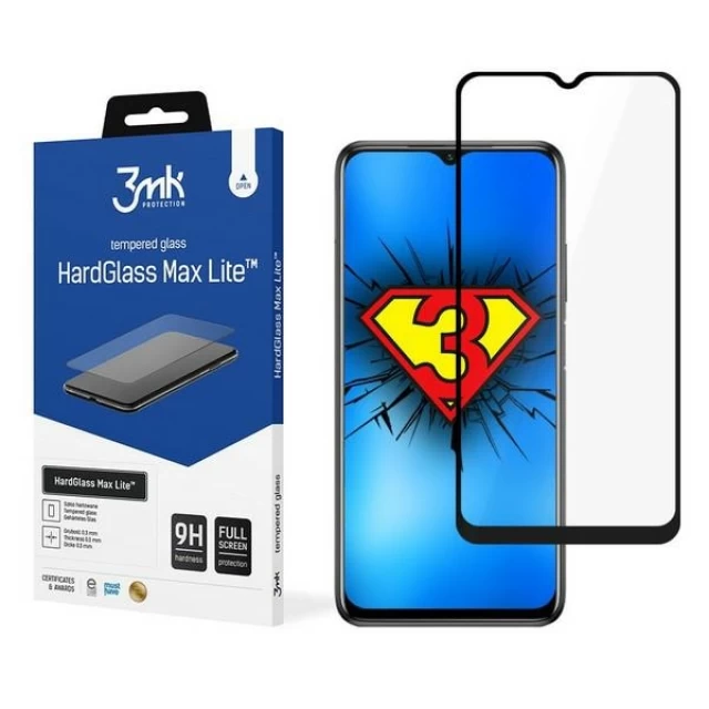 Защитное стекло 3mk HardGlass Max Lite для Xiaomi Poco M3 Black (5903108336222)