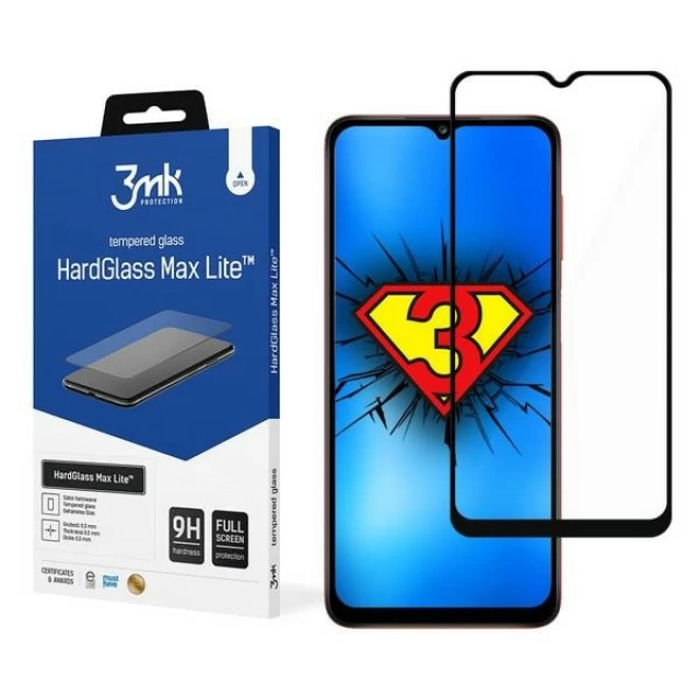 Защитное стекло 3mk HardGlass Max Lite для Samsung Galaxy M02s Black (5903108353397)