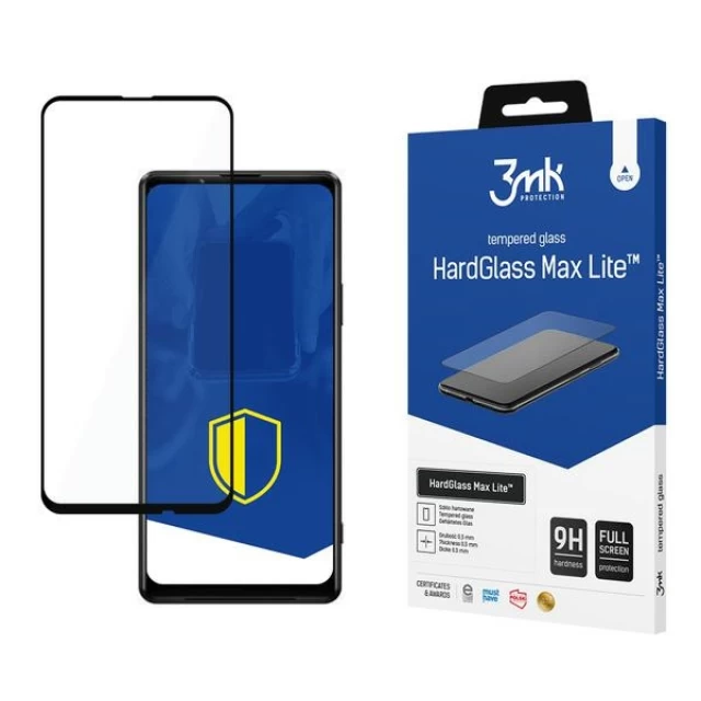 Захисне скло 3mk HardGlass Max Lite для Sony Xperia 1 III 5G Black (5903108401531)