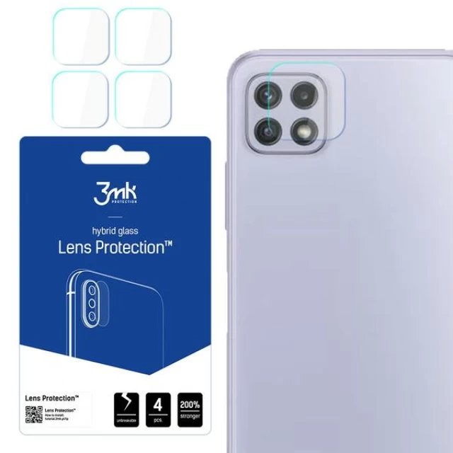 Защитное стекло для камеры 3mk Lens Protection для Samsung Galaxy A22 4G Transparent (4 Pack) (5903108405072)