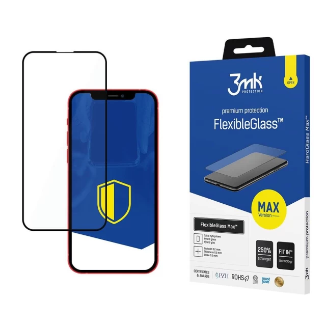 Защитное стекло 3mk FlexibleGlass Max для iPhone 13 | 13 Pro Black (5903108436533)