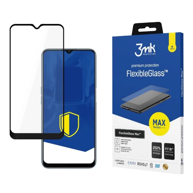 Захисне скло 3mk FlexibleGlass Max для Oppo A16/A16s Black (5903108444644)