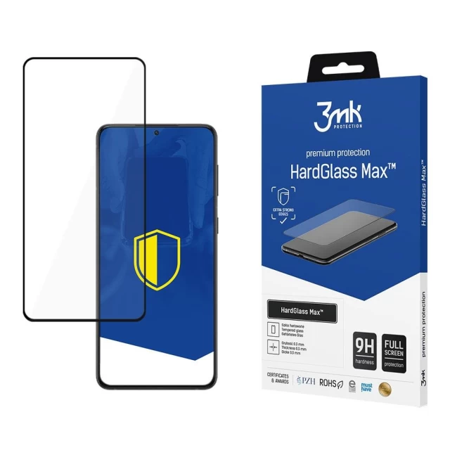 Захисне скло 3mk HardGlass Max для Samsung Galaxy S22 Plus Black (5903108452908)