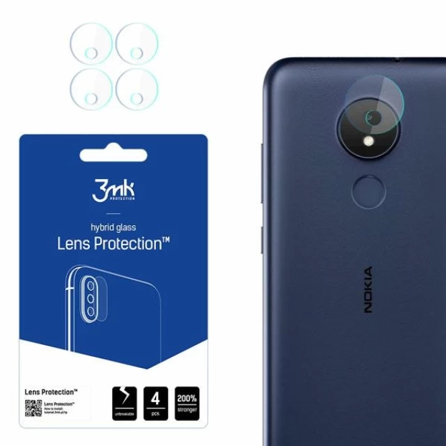Захисне скло 3mk Lens Protection для камери Nokia C21 Transparent (4 Pack) (5903108463478)