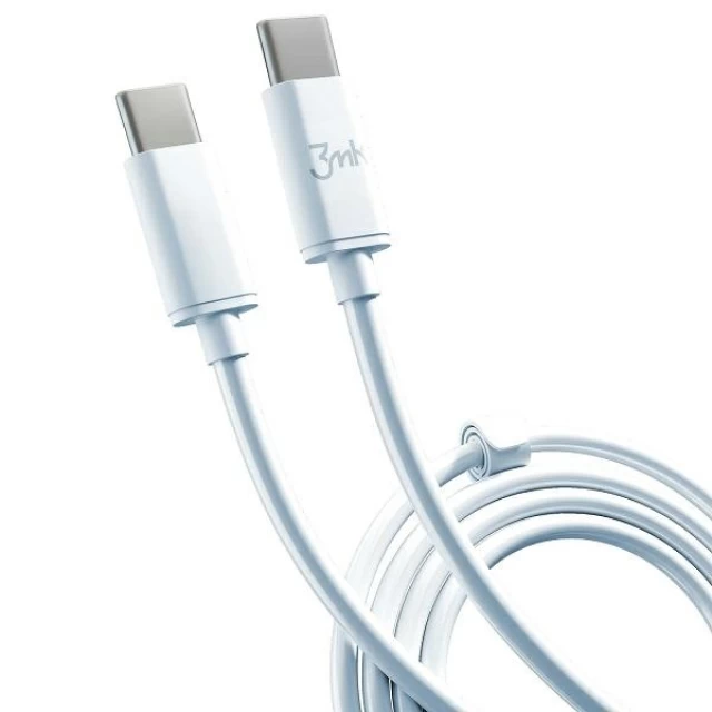Кабель 3mk Hyper Cable USB-C to USB-C 100W 2m White (5903108464543)