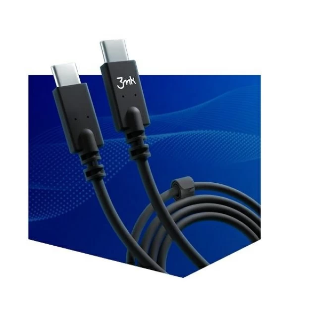 Кабель 3mk Hyper Cable USB-C to USB-C 4K 60Hz 100W 1m White (5903108464550)