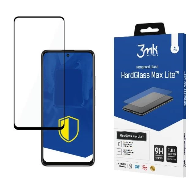 Захисне скло 3mk HardGlass Max Lite для Xiaomi Poco M4 Pro Black (5903108467483)