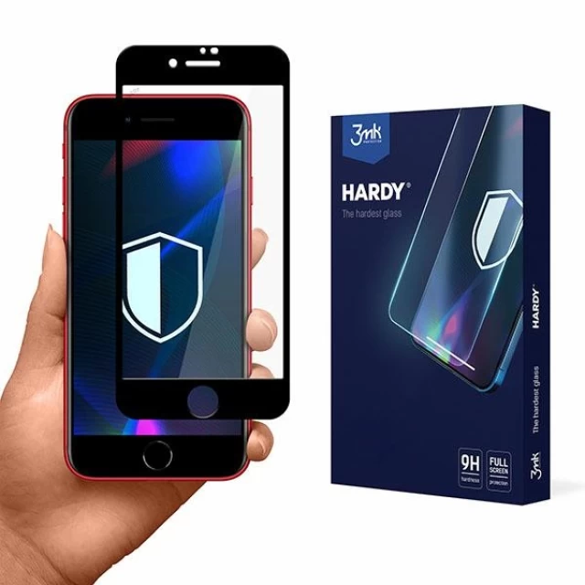 Захисне скло 3mk Hardy для iPhone SE 2020 | 2022 | 8 | 7 Black (5903108473736)