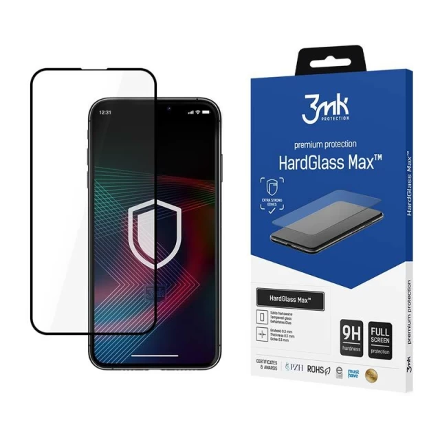 Защитное стекло 3mk HardGlass Max для iPhone 14 Plus Black (5903108489294)