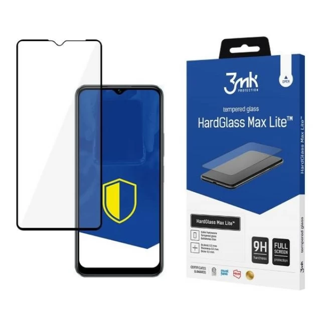 Захисне скло 3mk HardGlass Max Lite для Vivo Y16 | Y22s Black (5903108495240)