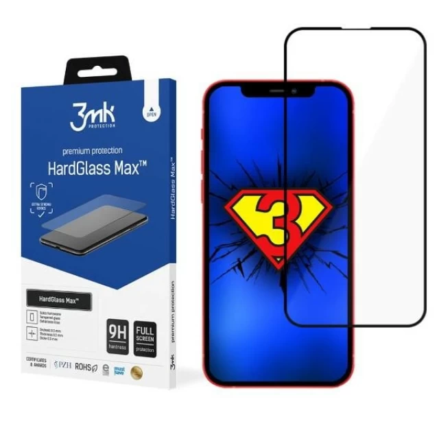 Защитное стекло 3mk HardGlass Max для iPhone 13 Pro Max | 14 Plus Black (5903108499293)