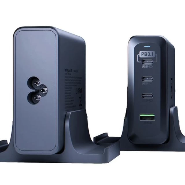 Сетевое зарядное устройство 3mk Hyper Charging Station PD 240W 3xUSB-C | USB-A Dark Blue (5903108515146)