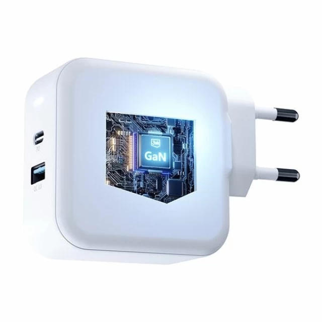 Мережевий зарядний пристрій 3mk Hyper Charger QC/PD 68W USB-C | USB-A White (5903108515153)