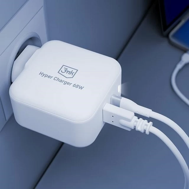Мережевий зарядний пристрій 3mk Hyper Charger QC/PD 68W USB-C | USB-A White (5903108515153)