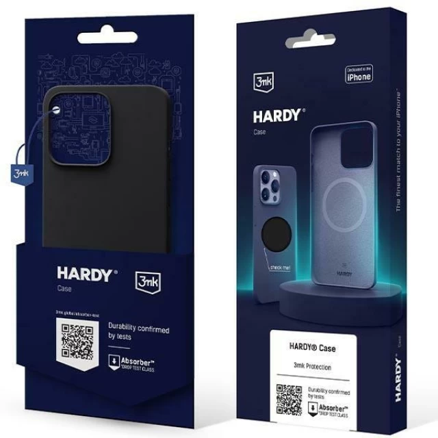 Чехол 3mk Hardy Case для iPhone 15 Graphite with MagSafe (5903108527286)