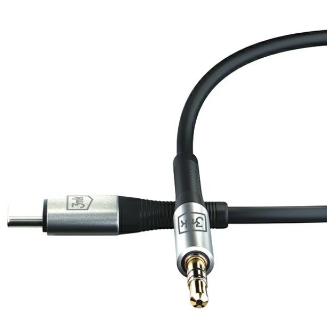 Кабель 3mk AUX USB-C to Jack 3.5 mm 1m Black (5903108528788)