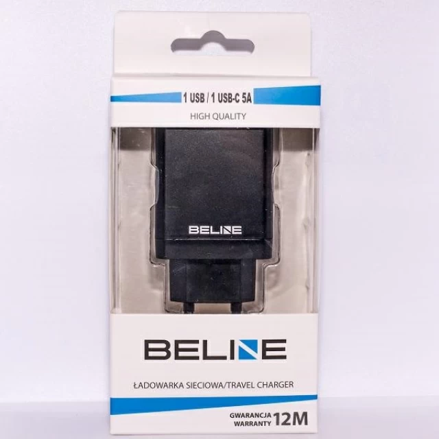 Мережевий зарядний пристрій Beline U45 18W USB-C | USB-A Black (U45 without cable)