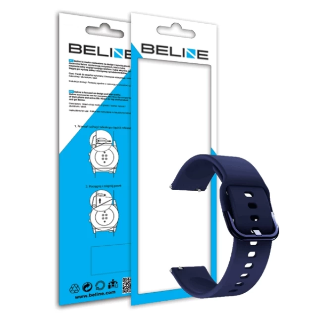 Универсальный ремешок Beline Classic для Android 20 mm Navy Blue (5903919060323)