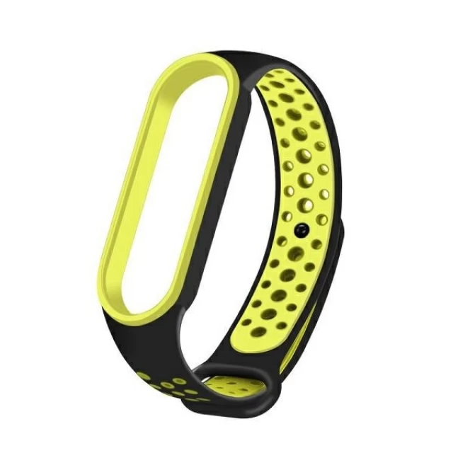 Ремінець Beline Silicone для Xiaomi Mi Band 7/6/5 Black Green (5904422911355)