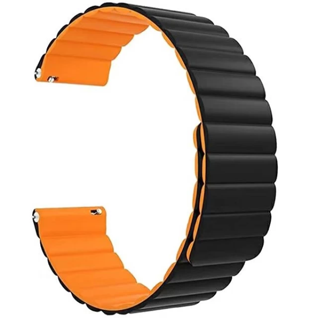 Универсальный ремешок Beline Magnetic для Android 22 mm Orange Black (5905359814382)