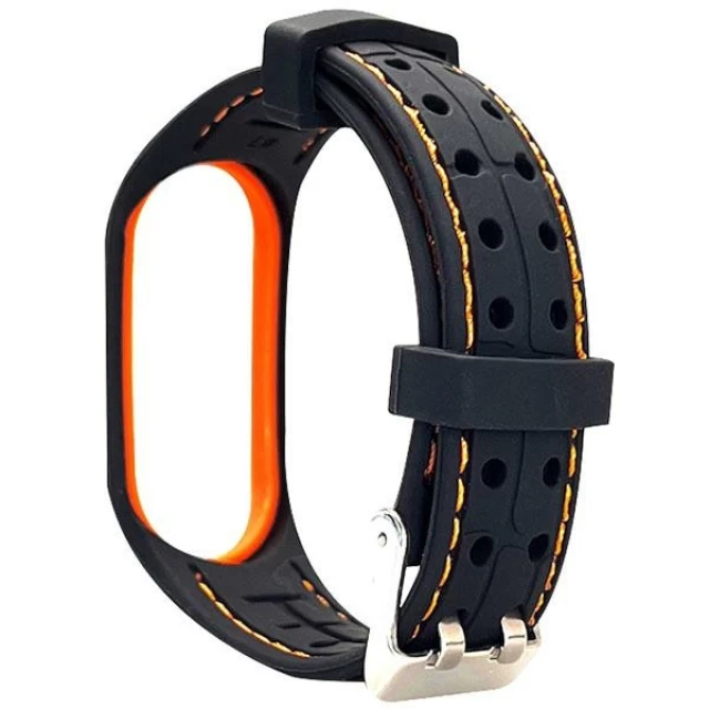 Ремешок Beline Sport для Xiaomi Mi Band 7 Orange Black (5905359814474)